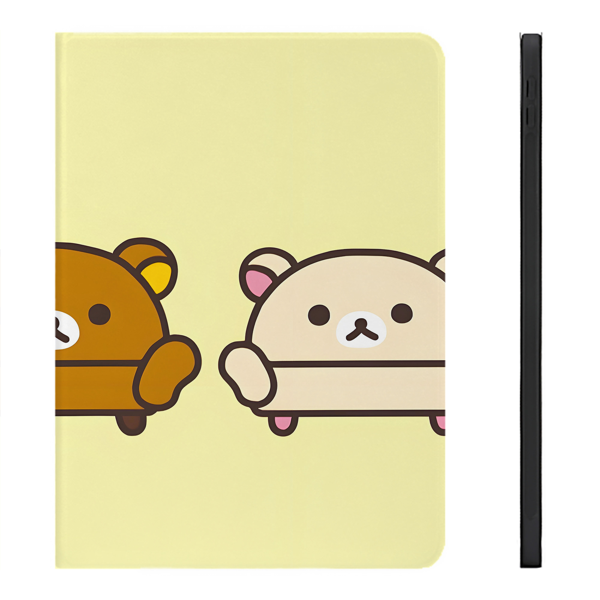 （画像用） リラックマ リラックマ キイロイトリ Rilakkuma Korilakkuma Kiiroitori IPadケース ペンホルダー付き ブックスタイルデザイン